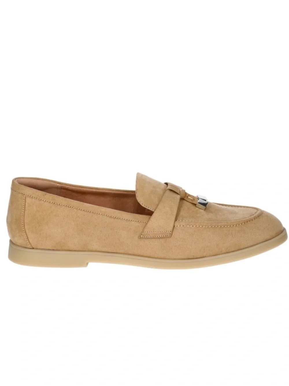 New Time and Tru Women's Faux Suede Comfort Loafers SlipOn Flats Tan Size 10 NWT